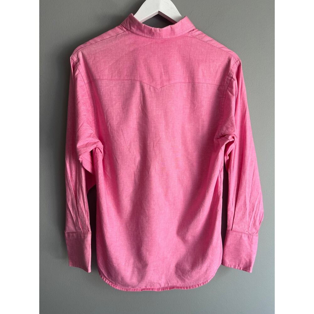 Texas Cotton VTG Western Shirt Women's S Pink Pearl Snap Americana Workwear USA - Picture 3 of 4